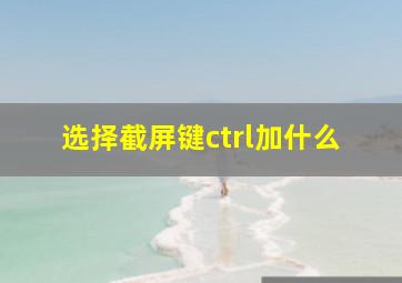 选择截屏键ctrl加什么