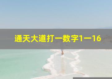 通天大道打一数字1一16