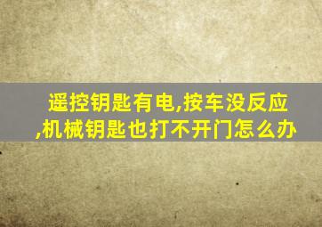 遥控钥匙有电,按车没反应,机械钥匙也打不开门怎么办