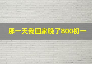 那一天我回家晚了800初一