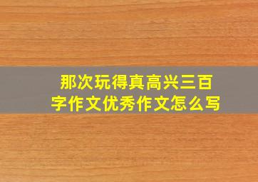 那次玩得真高兴三百字作文优秀作文怎么写