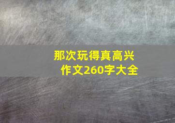 那次玩得真高兴作文260字大全