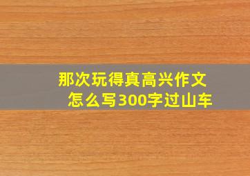 那次玩得真高兴作文怎么写300字过山车