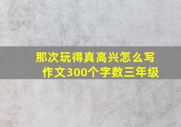 那次玩得真高兴怎么写作文300个字数三年级