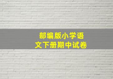 部编版小学语文下册期中试卷