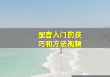 配音入门的技巧和方法视频