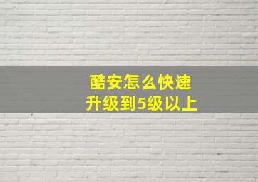 酷安怎么快速升级到5级以上