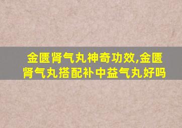 金匮肾气丸神奇功效,金匮肾气丸搭配补中益气丸好吗