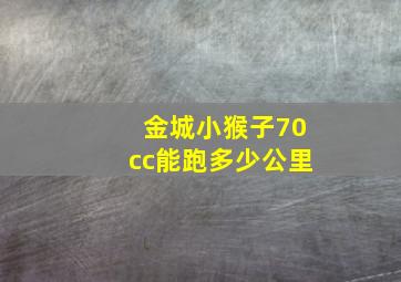 金城小猴子70cc能跑多少公里