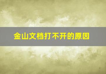 金山文档打不开的原因