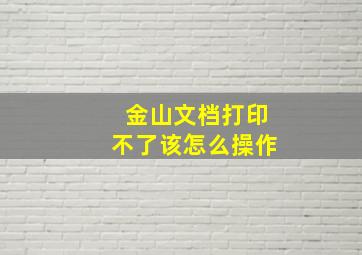 金山文档打印不了该怎么操作