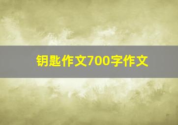 钥匙作文700字作文