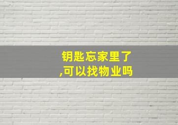 钥匙忘家里了,可以找物业吗