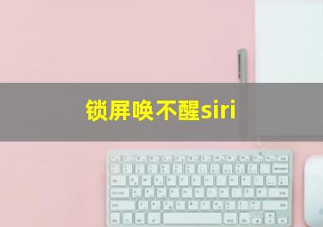 锁屏唤不醒siri