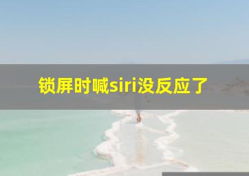 锁屏时喊siri没反应了