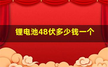 锂电池48伏多少钱一个