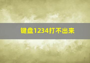 键盘1234打不出来