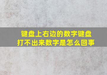 键盘上右边的数字键盘打不出来数字是怎么回事