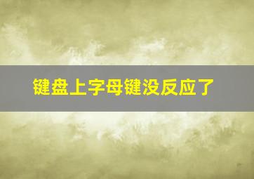 键盘上字母键没反应了