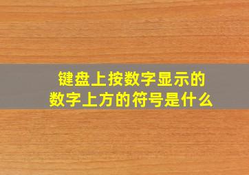 键盘上按数字显示的数字上方的符号是什么