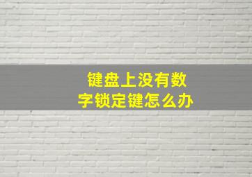 键盘上没有数字锁定键怎么办