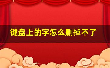 键盘上的字怎么删掉不了