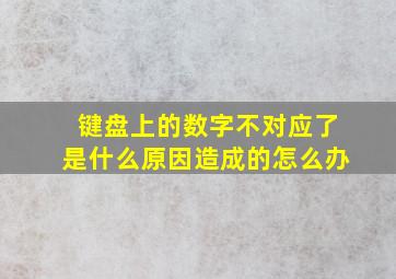 键盘上的数字不对应了是什么原因造成的怎么办