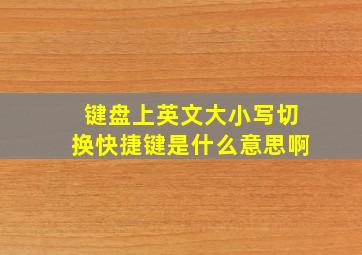 键盘上英文大小写切换快捷键是什么意思啊