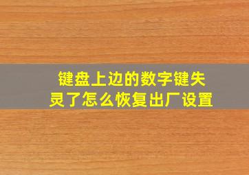 键盘上边的数字键失灵了怎么恢复出厂设置