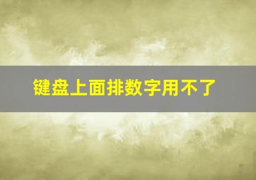 键盘上面排数字用不了