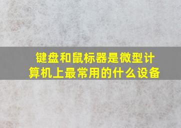 键盘和鼠标器是微型计算机上最常用的什么设备