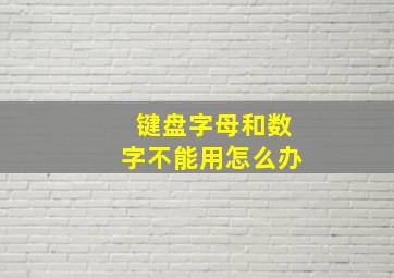 键盘字母和数字不能用怎么办