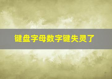 键盘字母数字键失灵了