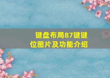 键盘布局87键键位图片及功能介绍