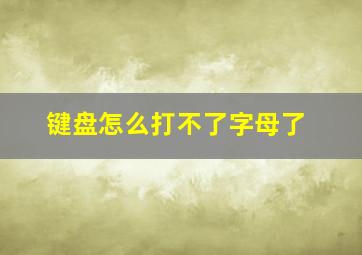 键盘怎么打不了字母了