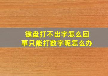 键盘打不出字怎么回事只能打数字呢怎么办