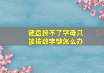 键盘按不了字母只能按数字键怎么办