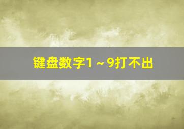 键盘数字1～9打不出