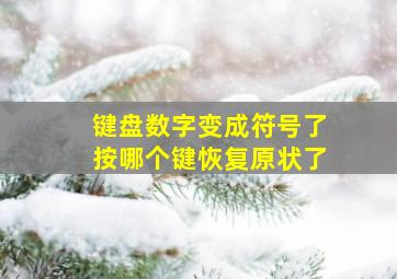 键盘数字变成符号了按哪个键恢复原状了