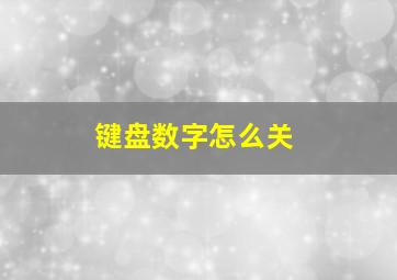 键盘数字怎么关