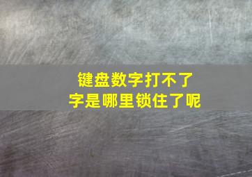 键盘数字打不了字是哪里锁住了呢