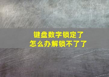 键盘数字锁定了怎么办解锁不了了