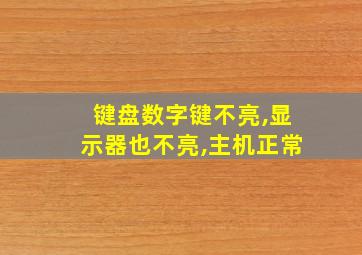 键盘数字键不亮,显示器也不亮,主机正常