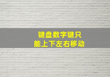 键盘数字键只能上下左右移动