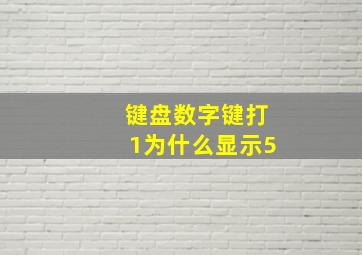 键盘数字键打1为什么显示5