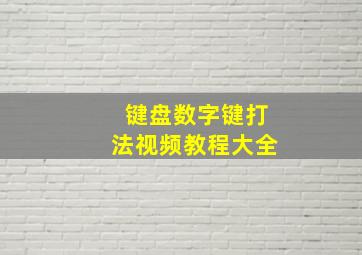 键盘数字键打法视频教程大全