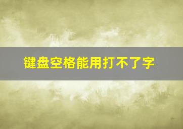 键盘空格能用打不了字