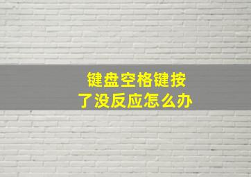 键盘空格键按了没反应怎么办