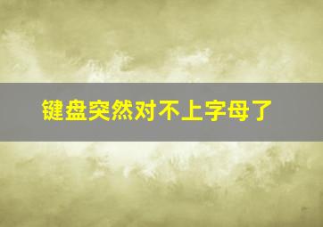 键盘突然对不上字母了