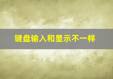 键盘输入和显示不一样